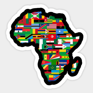 Map of Africa Continent with Flags Sticker